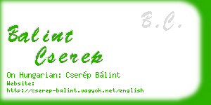 balint cserep business card