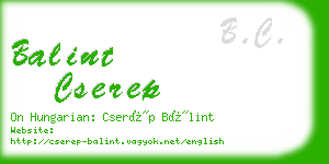 balint cserep business card